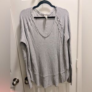 Free People lightweight loose fit waffle shirt, size large